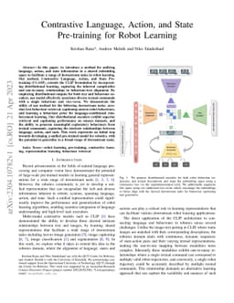Contrastive Language, Action, and State Pre-training for Robot Learning
