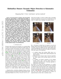 HabitatDyn Dataset: Dynamic Object Detection to Kinematics Estimation