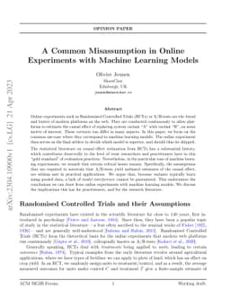 A Common Misassumption in Online Experiments with Machine Learning
  Models