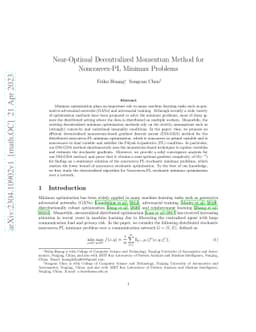 Near-Optimal Decentralized Momentum Method for Nonconvex-PL Minimax
  Problems