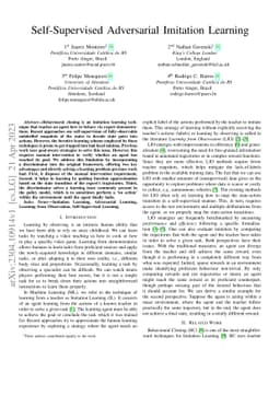 Self-Supervised Adversarial Imitation Learning