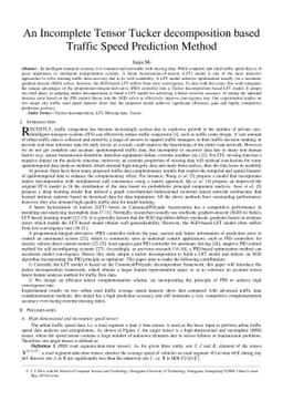 An Incomplete Tensor Tucker decomposition based Traffic Speed Prediction
  Method