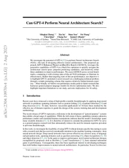 Can GPT-4 Perform Neural Architecture Search?