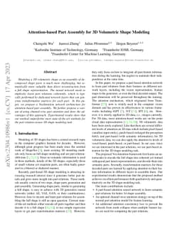 Attention-based Part Assembly for 3D Volumetric Shape Modeling