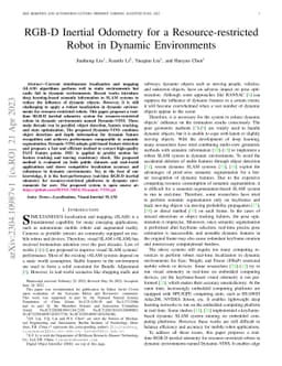 RGB-D Inertial Odometry for a Resource-Restricted Robot in Dynamic
  Environments