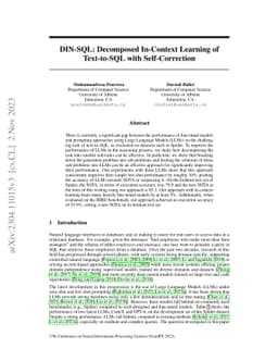 DIN-SQL: Decomposed In-Context Learning of Text-to-SQL with
  Self-Correction