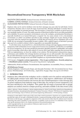 Decentralized Inverse Transparency With Blockchain