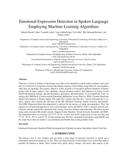 Emotional Expression Detection in Spoken Language Employing Machine
  Learning Algorithms