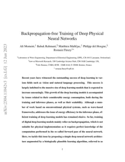 Backpropagation-free Training of Deep Physical Neural Networks