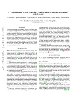 A Comparison of Semi-Supervised Learning Techniques for Streaming ASR at
  Scale
