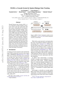 OLISIA: a Cascade System for Spoken Dialogue State Tracking