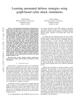 Training Automated Defense Strategies Using Graph-based Cyber Attack
  Simulations