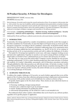 AI Product Security: A Primer for Developers