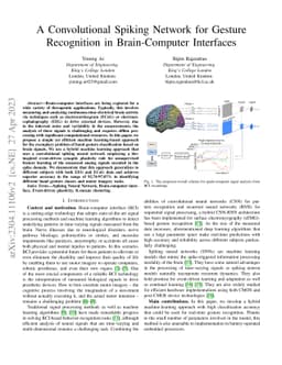 A Convolutional Spiking Network for Gesture Recognition in
  Brain-Computer Interfaces