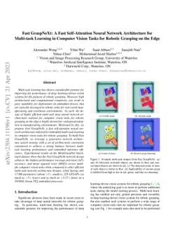 Fast GraspNeXt: A Fast Self-Attention Neural Network Architecture for
  Multi-task Learning in Computer Vision Tasks for Robotic Grasping on the Edge