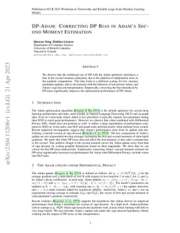 DP-Adam: Correcting DP Bias in Adam's Second Moment Estimation