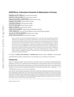 ACROCPoLis: A Descriptive Framework for Making Sense of Fairness