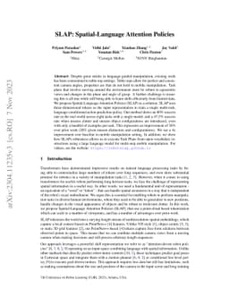 Spatial-Language Attention Policies for Efficient Robot Learning