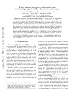 Hybrid quantum physics-informed neural networks for simulating
  computational fluid dynamics in complex shapes