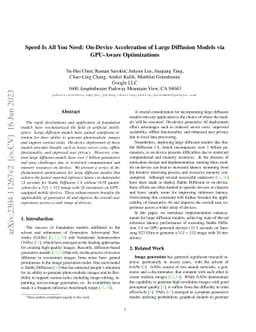 Speed Is All You Need: On-Device Acceleration of Large Diffusion Models
  via GPU-Aware Optimizations
