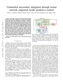 Unmatched uncertainty mitigation through neural network supported model
  predictive control