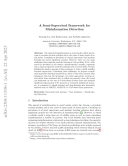 A Semi-Supervised Framework for Misinformation Detection