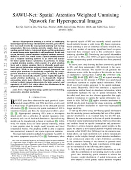 SAWU-Net: Spatial Attention Weighted Unmixing Network for Hyperspectral
  Images