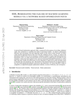 EEE, Remediating the failure of machine learning models via a
  network-based optimization patch
