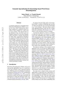 Semantic Specialization for Knowledge-based Word Sense Disambiguation