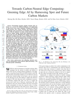 Towards Carbon-Neutral Edge Computing: Greening Edge AI by Harnessing
  Spot and Future Carbon Markets