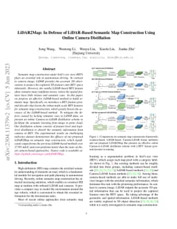 LiDAR2Map: In Defense of LiDAR-Based Semantic Map Construction Using
  Online Camera Distillation