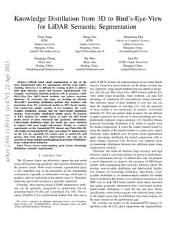 Knowledge Distillation from 3D to Bird's-Eye-View for LiDAR Semantic
  Segmentation