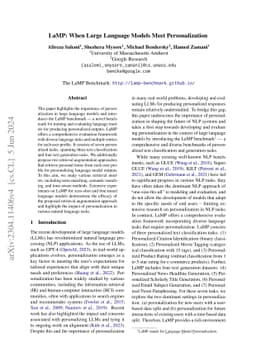 LaMP: When Large Language Models Meet Personalization