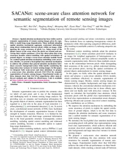 SACANet: scene-aware class attention network for semantic segmentation
  of remote sensing images