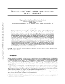 Constructing a meta-learner for unsupervised anomaly detection