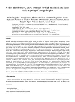 Vision Transformers, a new approach for high-resolution and large-scale
  mapping of canopy heights