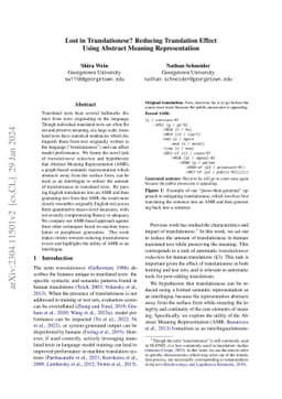Lost in Translationese? Reducing Translation Effect Using Abstract
  Meaning Representation