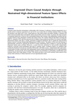 Improved Churn Causal Analysis Through Restrained High-Dimensional
  Feature Space Effects in Financial Institutions