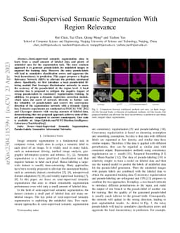 Semi-Supervised Semantic Segmentation With Region Relevance