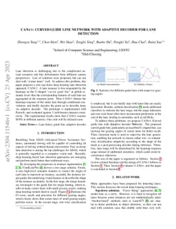 CANet: Curved Guide Line Network with Adaptive Decoder for Lane
  Detection