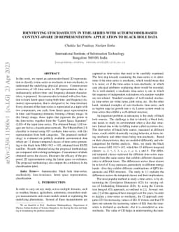 Identifying Stochasticity in Time-Series with Autoencoder-Based
  Content-aware 2D Representation: Application to Black Hole Data
