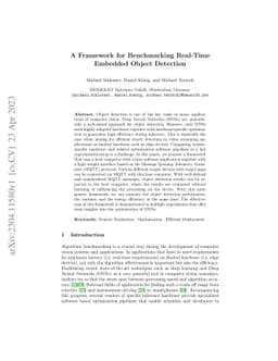 A Framework for Benchmarking Real-Time Embedded Object Detection