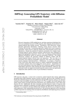 DiffTraj: Generating GPS Trajectory with Diffusion Probabilistic Model