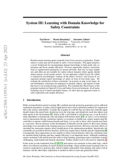 System III: Learning with Domain Knowledge for Safety Constraints