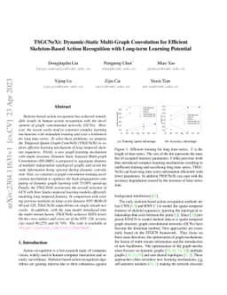 TSGCNeXt: Dynamic-Static Multi-Graph Convolution for Efficient
  Skeleton-Based Action Recognition with Long-term Learning Potential