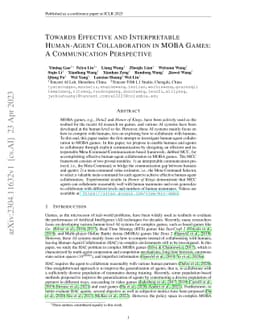 Towards Effective and Interpretable Human-Agent Collaboration in MOBA
  Games: A Communication Perspective