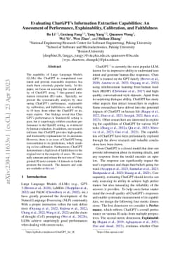 Evaluating ChatGPT's Information Extraction Capabilities: An Assessment
  of Performance, Explainability, Calibration, and Faithfulness