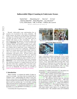 RGB-D Indiscernible Object Counting in Underwater Scenes