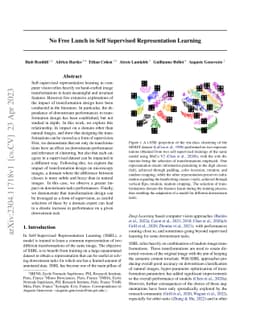 No Free Lunch in Self Supervised Representation Learning