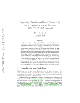 Improving Classification Neural Networks by using Absolute activation
  function (MNIST/LeNET-5 example)